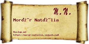 Morár Natália névjegykártya
